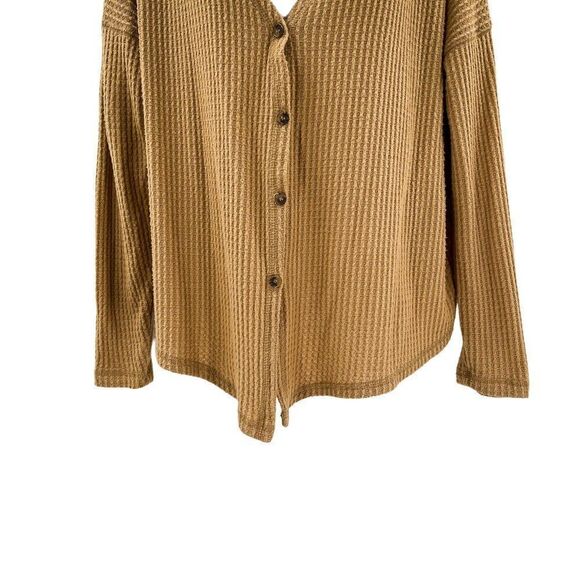 2/$30 American Eagle Outfitters Waffle Knit Button Front Cardigan Sweater Top - Picture 6 of 8